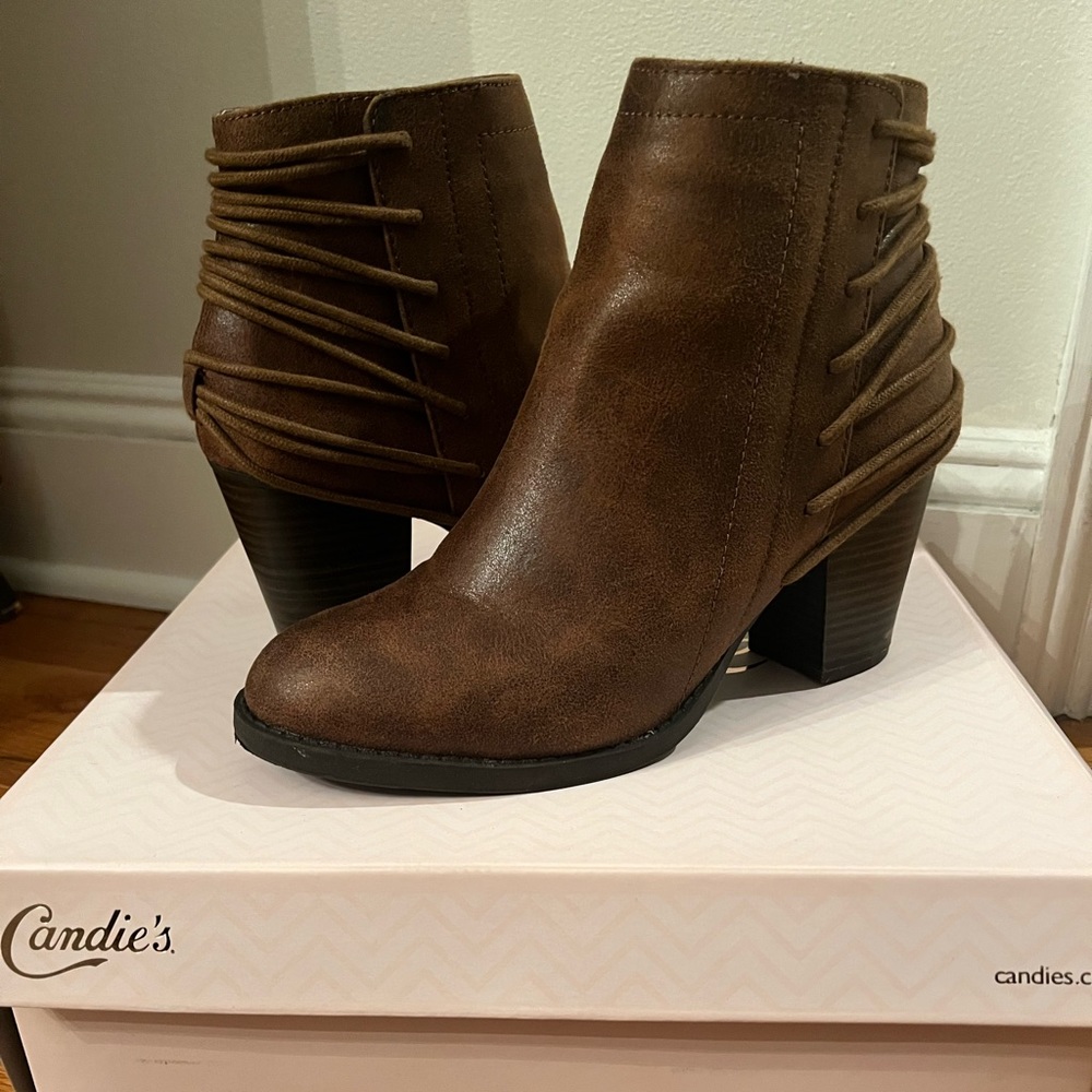 Brown ankle booties
